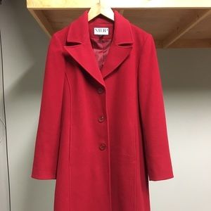 Red pea coat